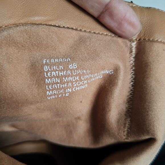 Earthies Ferrara Black Ruffled Leather Platform Heeled Ankle Boots Size 8 - Picture 9 of 11